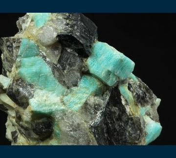 BG1508 Microcline (var. Amazonite) with Biotite in Quartz from Kern Knob, Inyo Co., California, USA
