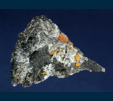 RG0709 Wulfenite on Barite from Melissa Mine, Silver District, Trigo Mts., La Paz County, Arizona, USA