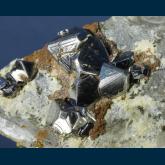 Carrollite on Calcite with Chalcopyrite