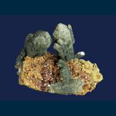 Quartz ( Prase ) with Andradite garnet