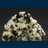 Quartz (var. Smoky), Microcline, Albite