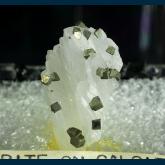 Pyrite on Calcite