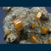 Wulfenite on Galena with Fluorite