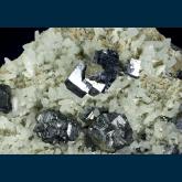 Sphalerite ( var. Cleophane ) and Galena on Quartz