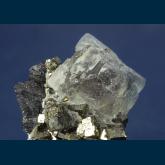 MMH-12 Fluorite and Pyrite on Wolframite from Kara-Oba W deposit, Betpakdala Desert, Karagandy Province, Kazakhstan
