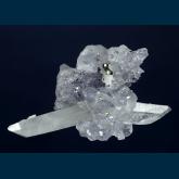 Fluorite on Quartz with Pyrite