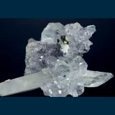 F461 Fluorite on Quartz with Pyrite from Xianghualing, Linwu, Chenzhou Prefecture, Hunan Province, China