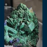 Malachite pseudomorphs after Azurite with Azurite