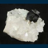 Babingtonite on Quartz with Prehnite