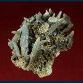 Quartz ( var. Prase ) on Hedenbergite 