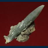 Quartz (var. Prase) on Calcite