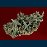 Quartz (var. Prase) on Hedenbergite