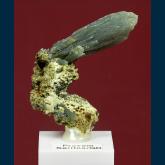 Quartz ( var. Prase ) with Hematite
