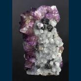 Fluorite on Quartz with Sphalerite