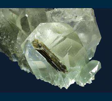 Q311 Quartz with Epidote on Byssolite from Val de Cavrein, Russein Valley, Vorderrhein Valley, Grisons Canton, Switzerland