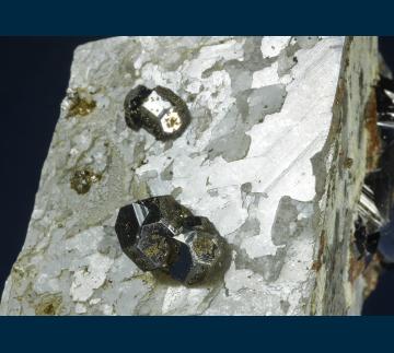 DRC-35 Carrollite on Calcite with Chalcopyrite from Kamoya II Mine, Shaba Cu belt, Katanga (Shaba) Province, Democratic Republic of Congo