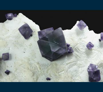 F202 Fluorite on Quartz from DeAn fluorite mine, Wushan, DeAn Co., Jiujiang Prefecture, Jiangxi Province, China