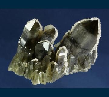 Q140 Quartz (var. Smoky) with Dolomite and Calcite from Cavnic, Maramures Co., Romania Q140 Quartz (var. Smoky) with Dolomite and Calcite from Cavnic, Maramures Co., Romania