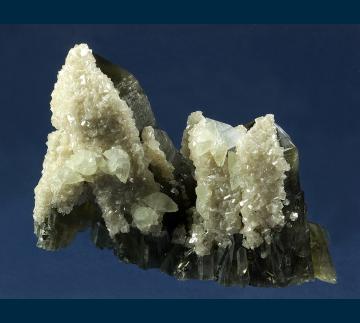 Q140 Quartz (var. Smoky) with Dolomite and Calcite from Cavnic, Maramures Co., Romania Q140 Quartz (var. Smoky) with Dolomite and Calcite from Cavnic, Maramures Co., Romania