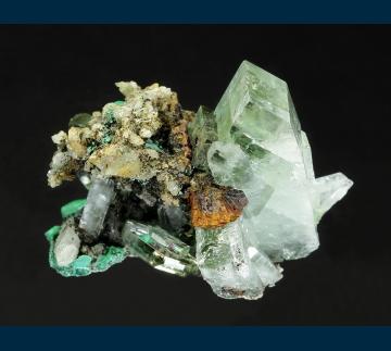 DRC-17 Barite and Malachite from Shangulowe Mine, Katanga Province, Democratic Republic of Congo DRC-17 Barite and Malachite from Shangulowe Mine, Katanga Province, Democratic Republic of Congo