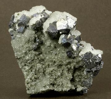 RG0351 Galena with Quartz and Chalcopyrite from Naica Mine, Naica District, Sierra de Naica, Municipio de Saucillo, Chihuahua, Mexico RG0351 Galena with Quartz and Chalcopyrite from Naica Mine, Naica District, Sierra de Naica, Municipio de Saucillo, Chihuahua, Mexico