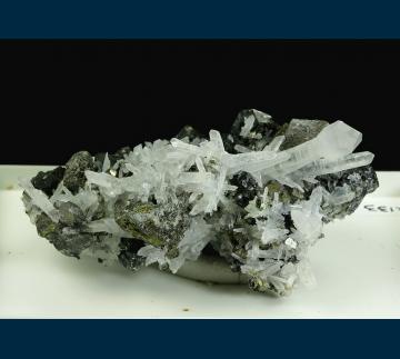 Q133 Quartz on Chalcopyrite and Sphalerite from Animon Mine, San Jose de Huayllay District, Cerro de  Pasco Province, Dept. de Pasco, Peru