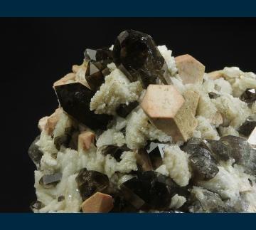 Q271 Quartz (var. Smoky), Microcline, Albite from North Moat Mountain, Bartlett, Carroll County, New Hampshire, USA Q271 Quartz (var. Smoky), Microcline, Albite from North Moat Mountain, Bartlett, Carroll County, New Hampshire, USA