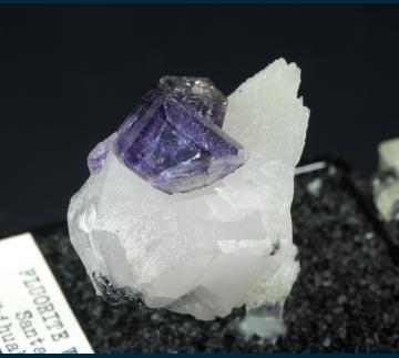 T-083 Flourite on Calcite (W. Perkin mount) from Santa Eulalia District, Mun. de Aquiles Serdán, Chihuahua, Mexico T-083 Flourite on Calcite (W. Perkin mount) from Santa Eulalia District, Mun. de Aquiles Serdán, Chihuahua, Mexico