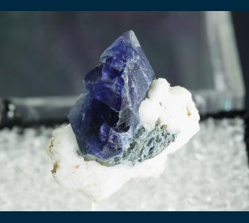 T-084 Benitoite on Natrolite from Dallas Gem Mine area, New Idria District, Diablo Range, San Benito Co., California, USA T-084 Benitoite on Natrolite from Dallas Gem Mine area, New Idria District, Diablo Range, San Benito Co., California, USA