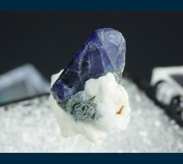 T-084 Benitoite on Natrolite from Dallas Gem Mine area, New Idria District, Diablo Range, San Benito Co., California, USA T-084 Benitoite on Natrolite from Dallas Gem Mine area, New Idria District, Diablo Range, San Benito Co., California, USA