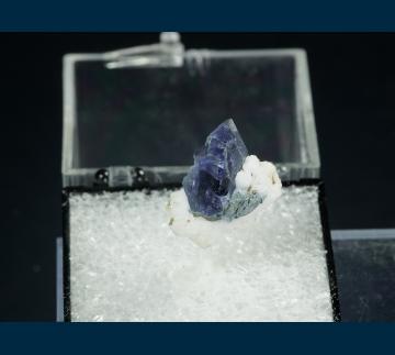 T-084 Benitoite on Natrolite from Dallas Gem Mine area, New Idria District, Diablo Range, San Benito Co., California, USA T-084 Benitoite on Natrolite from Dallas Gem Mine area, New Idria District, Diablo Range, San Benito Co., California, USA
