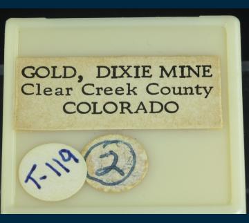 T-119 Gold from Dixie Mine, Lamartine District, Clear Creek Co., Colorado, USA T-119 Gold from Dixie Mine, Lamartine District, Clear Creek Co., Colorado, USA
