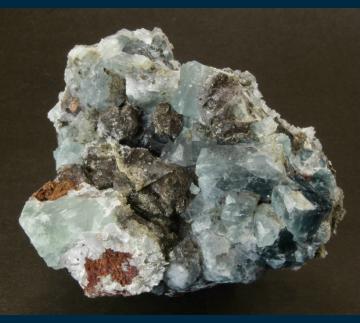RG0652 Fluorite with Cerussite, Calcite and Wulfenite from Hull Mine, Castle Dome District, Yuma County, Arizona, USA RG0652 Fluorite with Cerussite, Calcite and Wulfenite from Hull Mine, Castle Dome District, Yuma County, Arizona, USA