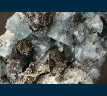 RG0652 Fluorite with Cerussite, Calcite and Wulfenite from Hull Mine, Castle Dome District, Yuma County, Arizona, USA RG0652 Fluorite with Cerussite, Calcite and Wulfenite from Hull Mine, Castle Dome District, Yuma County, Arizona, USA