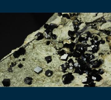 ELC2013 Andradite garnet ( var. Melanite ) from New Idria District, near Benitoite Gem Mine, San Benito County, California, USA