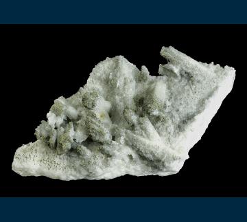 Q224 Quartz ( pseudo. Aragonite ) with Pyrite from Alpamina Mine, Morococha District, Yauli Province, Junin Department, Peru