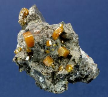 RG0206 Wulfenite on Galena with Fluorite from Toughnut Mine (possibly Empire Mine), Tombstone District, Tombstone, Cochise County, Arizona, USA RG0206 Wulfenite on Galena with Fluorite from Toughnut Mine (possibly Empire Mine), Tombstone District, Tombstone, Cochise County, Arizona, USA