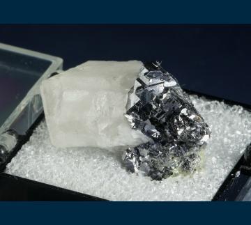 T-244 Galena on Calcite from Naica Mine, Naica, Mun. de Saucillo, Chihuahua, Mexico T-244 Galena on Calcite from Naica Mine, Naica, Mun. de Saucillo, Chihuahua, Mexico