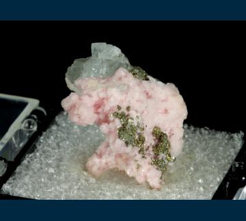 T-250 Rhodochrosite with Flourite and Pyrite from Sunnyside Mine (American Tunnel), Eureka District, San Juan Co., Colorado, USA T-250 Rhodochrosite with Flourite and Pyrite from Sunnyside Mine (American Tunnel), Eureka District, San Juan Co., Colorado, USA