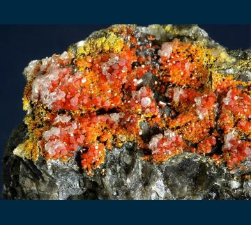 RG0469 Vanadinite and Calcite from North Geronimo Mine, Silver District, Trigo Mts., La Paz County, Arizona, USA RG0469 Vanadinite and Calcite from North Geronimo Mine, Silver District, Trigo Mts., La Paz County, Arizona, USA