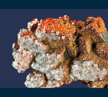 RG0471 Vanadinite and Calcite from North Geronimo Mine, Silver District, Trigo Mts., La Paz County, Arizona, USA RG0471 Vanadinite and Calcite from North Geronimo Mine, Silver District, Trigo Mts., La Paz County, Arizona, USA