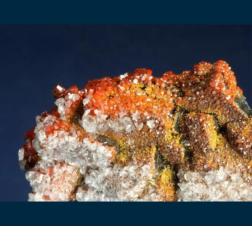 RG0471 Vanadinite and Calcite from North Geronimo Mine, Silver District, Trigo Mts., La Paz County, Arizona, USA RG0471 Vanadinite and Calcite from North Geronimo Mine, Silver District, Trigo Mts., La Paz County, Arizona, USA