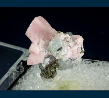 T-153 Rhodochrosite with Flourite from Sunnyside Mine (American Tunnel), Eureka District, San Juan Co., Colorado, USA T-153 Rhodochrosite with Flourite from Sunnyside Mine (American Tunnel), Eureka District, San Juan Co., Colorado, USA