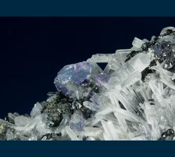 RG1413A Fluorite and Tetrahedrite on Quartz from Sweet Home Mine, Alma District, Buckskin Gulch, Park County, Colorado, USA