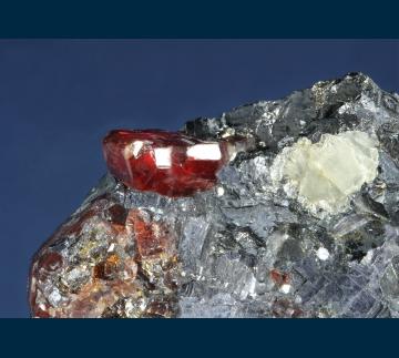 DM17-05 Rhodonite in Galena from North Mine, Broken Hill, Yancowinna Co., New South Wales, Australia