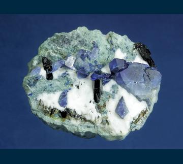 DGM-01 Benitoite with Neptunite from Dallas Gem Mine, New Idria District, Diablo Range, San Benito Co., California, USA DGM-01 Benitoite with Neptunite from Dallas Gem Mine, New Idria District, Diablo Range, San Benito Co., California, USA