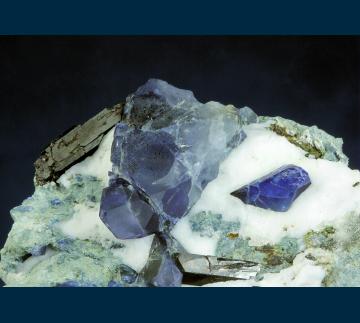 DGM-01 Benitoite with Neptunite from Dallas Gem Mine, New Idria District, Diablo Range, San Benito Co., California, USA DGM-01 Benitoite with Neptunite from Dallas Gem Mine, New Idria District, Diablo Range, San Benito Co., California, USA