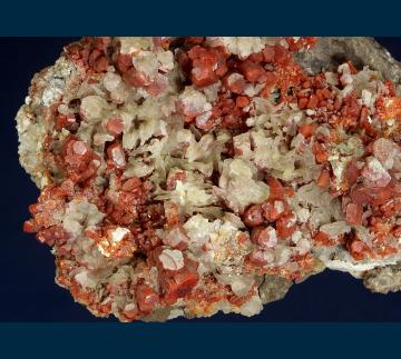 MMH-06 Vanadinite and Calcite from Old Yuma Mine, Amole District, Jaynes, Tucson Mts., Pima County, Arizona, USA MMH-06 Vanadinite and Calcite from Old Yuma Mine, Amole District, Jaynes, Tucson Mts., Pima County, Arizona, USA