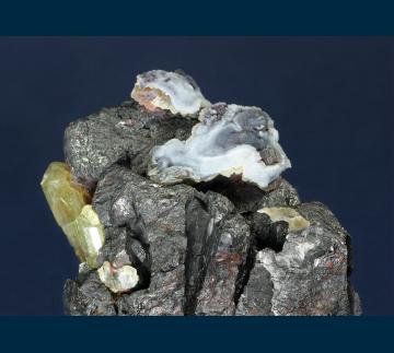 UTH-13 Magnetite with Quartz (var. Chalcedony), Fluorapatite from Iron Springs District (Three Peaks), Iron Co., Utah, USA