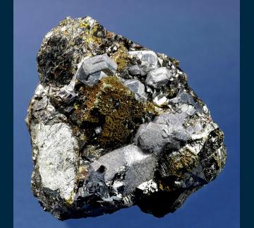 RG0562 Galena with Chalcopyrite on Sphalerite from Huanzala Mine, Huallanca District, Dos de Mayo Province, Departmente de Huanuco, Peru RG0562 Galena with Chalcopyrite on Sphalerite from Huanzala Mine, Huallanca District, Dos de Mayo Province, Departmente de Huanuco, Peru